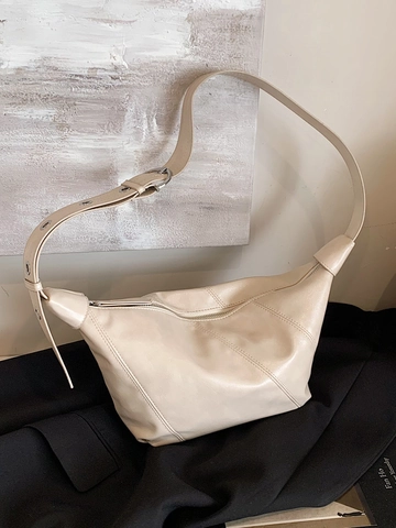 Große PU Leder Hobo Tasche Für Damen Vintage Weiche Falten Umhängetasche Mit Breitem Gurt Und Ösen