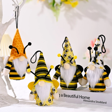 Hummel Gnom Leuchtende Gesichtlose Puppen Stoff PVC LED Warmes Licht Hängende Ornamente Heimdeko Frühling Sommer Neuheit