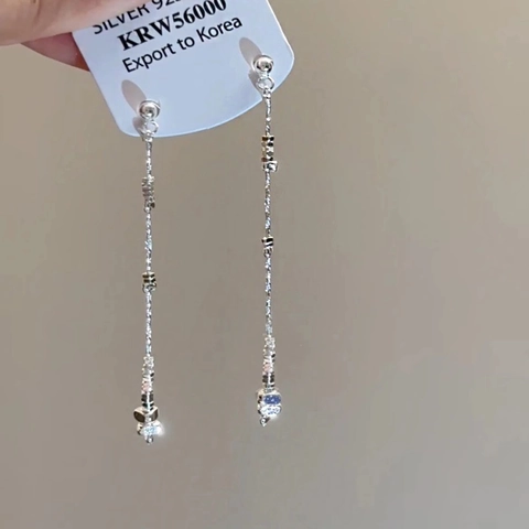 Lange Quasten-Ohrhänger Mit 925 Sterling Silber Ohrstecker Eleganter Crushed Silver Stil Schmuck Für Damen