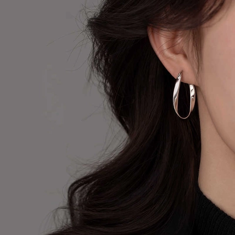 Gedrehte Mobius Creolen Mit 925 Sterling Silber Ohrstecker Kupfer Geometrisch Minimalistisch Französischer Stil Für Frauen