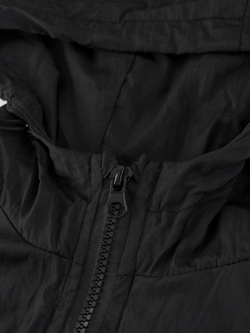 Kids Hooded Windbreaker Jacket Polyester Windproof Outerwear With Zipper For Boys And Girls Autumn Casual Lightweight