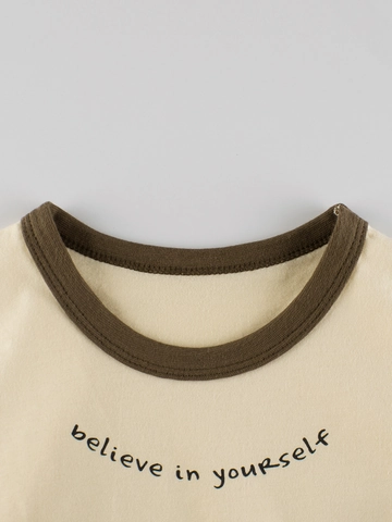 Maglietta A Maniche Lunghe Per Bambini Piccoli Cotone Girocollo Stampa Orso Cartone Animato Top Casual Autunno Ragazzi Ragazze