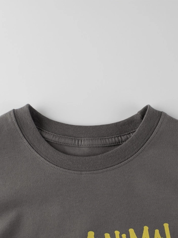Jungen Casual 100% Baumwolle Dinosaurier Druck Langarm T-Shirt Koreanischer Stil Weich Atmungsaktiv Rundhals Top Für Kinder