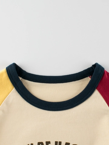 Girls Long Sleeve T-Shirt 100% Cotton Raglan Sleeve Cartoon Dog Harvest Apple Print Korean Style Casual Spring Kids Top