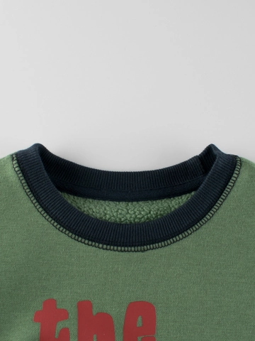 Kids Fleece Lined Sweatshirt Cotton Blend Long Sleeve Pullover Cartoon Cat Print Casual Daily Tops For Boys Girls Teens