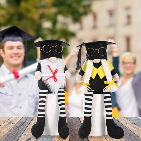 Graduation Gnomes Plush Decoration With Bachelor Cap Glasses And Scroll For School Season Gift Home Decor