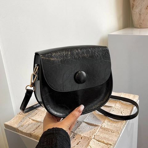 Borsa A Tracolla Vintage In Pelle PU Da Donna Borsa Minimalista Con Bottone Rotondo E Tracolla Regolabile Stile Pendolare