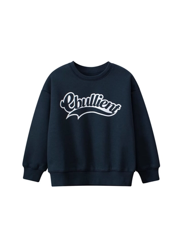 Kids Warm Fleece Lined Sweatshirt Round Neck Long Sleeve Letter Print Cotton Blend Pullover For Boys Girls Autumn Winter