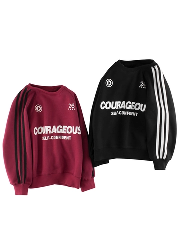 Big Boys Fleece Lined Sweatshirt Cotton Blend Round Neck Long Sleeve Letter Print Casual Pullover Top For Teenagers