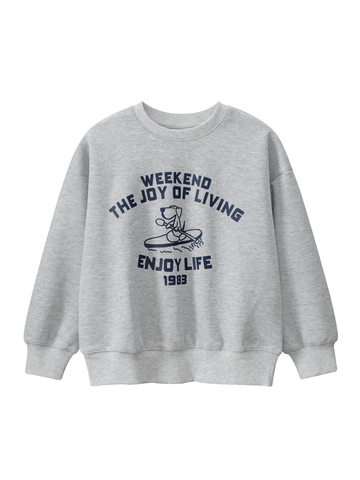 Felpa Per Ragazzi Pullover Maniche Lunghe Girocollo Misto Cotone Stampa Cartone Animato Top Casual Sportivo