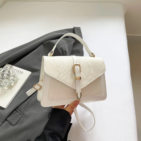 Damen Vintage Schlangenmuster Umhängetasche PU Leder Klappdeckel Schultertasche Mit Verstellbarem Gurt Mode Pendler Handtasche