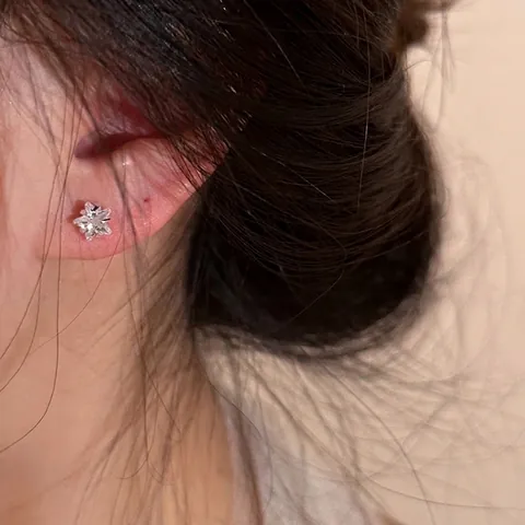 Orecchini A Lobo Stella Con Zirconi Gioielli Minimalisti Raffinati E Delicati Con Perno In Rame Per Donna