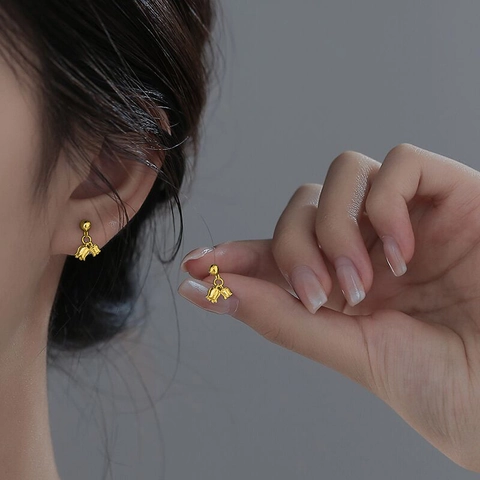 Lily Of The Valley Stud Earrings With 925 Sterling Silver Earring Post Copper Flower Dainty Screw Back Jewelry For Women