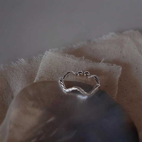 Minimalistische Golf Twist Ring Verstelbare Koperen Ring Onregelmatig Ontwerp Vinger Sieraden Voor Dames Vintage