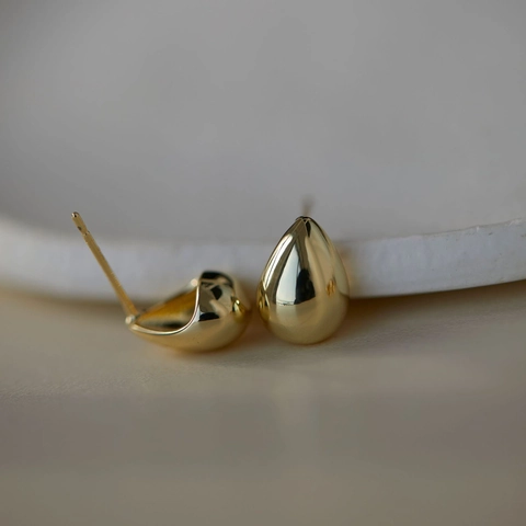 Waterdruppel Oorknopjes Koper Minimalistisch Glanzend Hoogglans Gepolijst Geometrisch Sieraden Voor Dames
