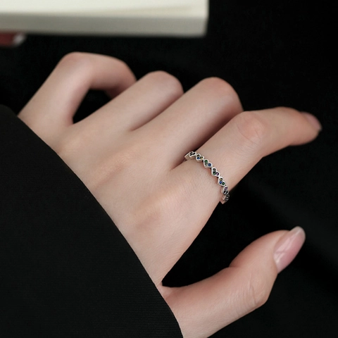 Anello Cuore Zircone Colorato Rame Arcobaleno Regolabile Gioielli Da Dito Aperto Per Donne Moda Minimalista