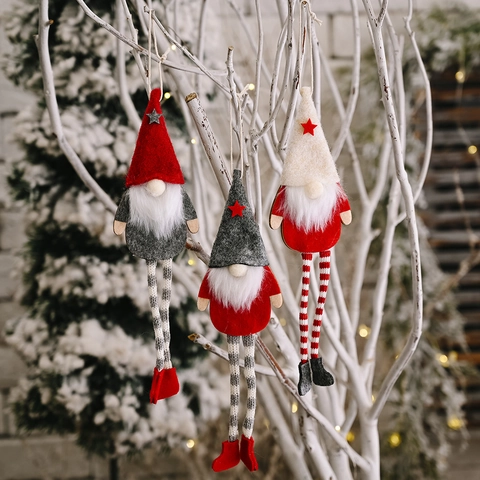 Christmas Gnome Hanging Ornament Long Legged Faceless Doll Tomte Gonk For Xmas Tree Decoration Festive Home Party Decor