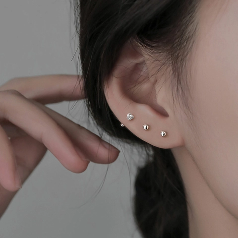 Boucles D Oreilles Puces Noeud Avec Tige En Argent Sterling 925 Cuivre Géométrique Fermoir À Vis Bijoux Minimalistes Pour Femmes