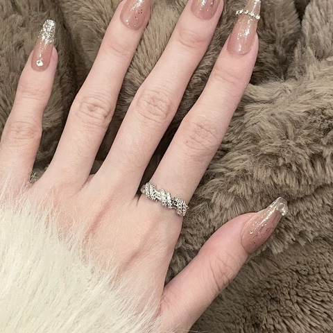 Verstellbarer Rebenkranz Ring Exquisite Mikroverzierte Zirkonia Kupfer Silberton Verdrehte Wicklung Schmuck Für Damen Geschenk