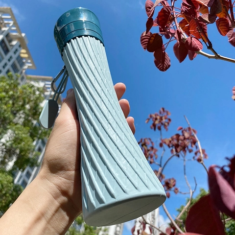 500ml Draagbare Opvouwbare Siliconen Waterfles Lekvrije Outdoor Sport Reisfles Met Karabijnhaak BPA Vrij Taille Vorm