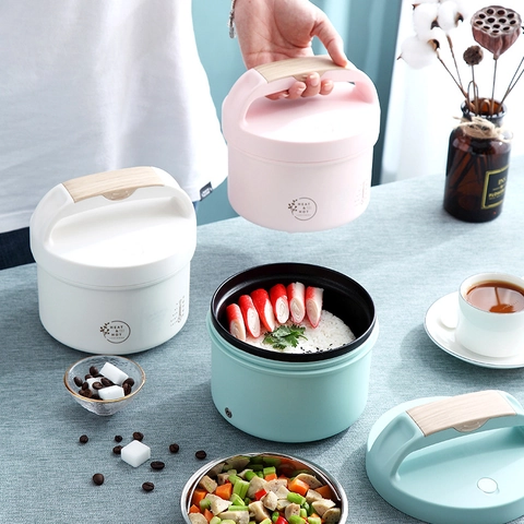 Electric Lunch Box Heating Portable Food Warmer 304 Stainless Steel Liner Temperature Display Office School Home Car Use
