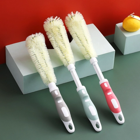 Telescopic Water Bottle Brush Long Handle Cleaner L Shaped Bendable Head For Milk Bottle Glass Kettle Kitchen PP TPE