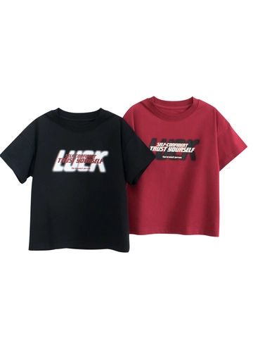 Kids Children Cotton Short Sleeve T-Shirt With Letter Print Casual Round Neck Top For Boys And Girls Summer Fashion Clothing