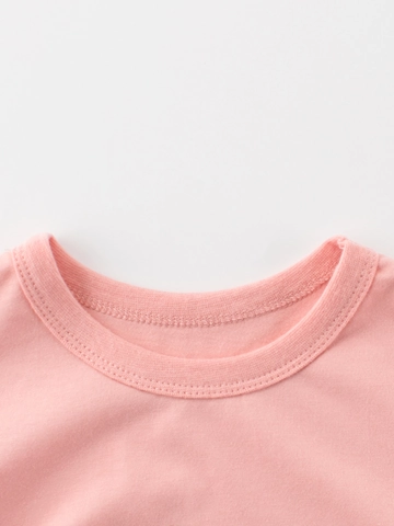 Mädchen Casual Kurzarm 100% Baumwolle T-Shirt Koreanischer Stil Cartoon Bär Have A Rest Druck Rosa Sommer Top Für Kinder
