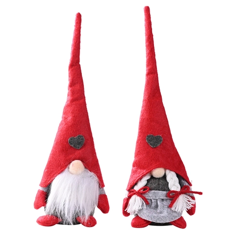Weihnachten Gnom Plüsch Gesichtlose Puppe Ornament Roter Hut Herz Schwedisch Tomte Wald Alter Mann Xmas Party Haus Dekoration