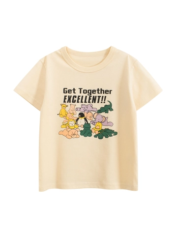 Girls Cartoon Animal Print T-Shirt 100% Cotton Short Sleeve Breathable Crew Neck Casual Summer Tee For Kids Toddlers