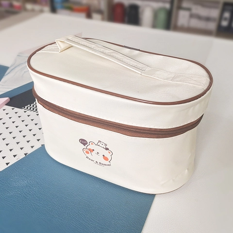 Isolierte Lunchtasche Oxford Stoff Aluminiumfolie Thermisch Süßes Bärenmuster Tragbarer Kühler Für Büro Schule Picknick