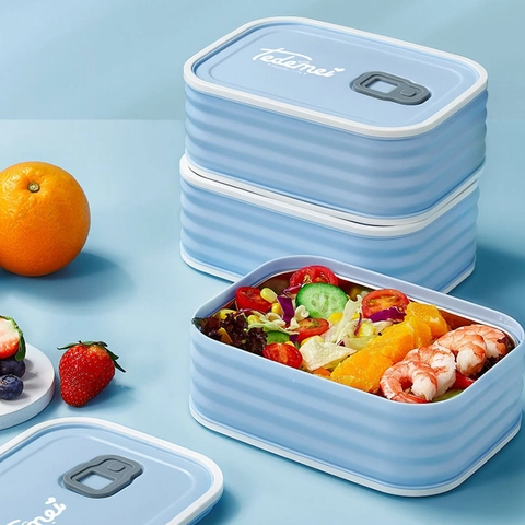 304 Edelstahl Brotdose Bento Box Auslaufsicher Tragbar Dichtung Deckel Mit Luftventil Für Schule Büro Picknick