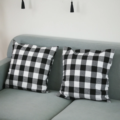 Buffalo Plaid Pillow Cover Fabric Cushion Case For Christmas Farmhouse Home Sofa Decoration Red Black White Check Square Pattern