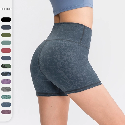 Damen Hohe Taille Tarnmuster Leopardenmuster Yoga Shorts Bauchkontrolle Po Lifting Atmungsaktiv Elastisch Fitness Laufen Sport Shorts