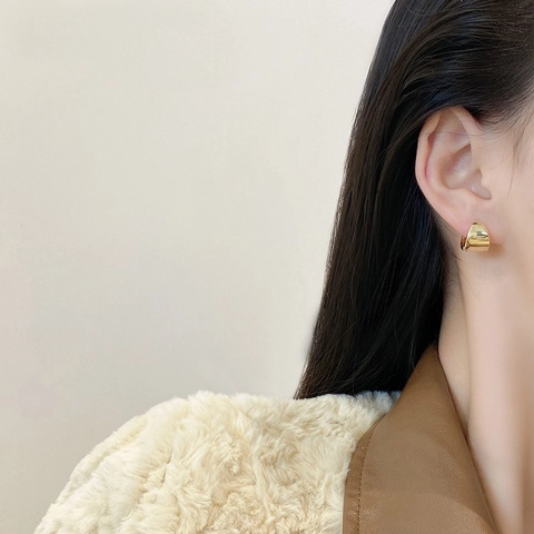 Pendientes De Aro Geométricos Triangulares Con Poste De Plata De Ley 925 Cobre Pulido Elegantes Para Mujer
