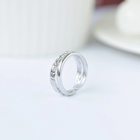 Double Layer Copper Ring Hammered Textured Smooth Bands Open Adjustable Geometric Minimalist Fashion Jewelry For Women