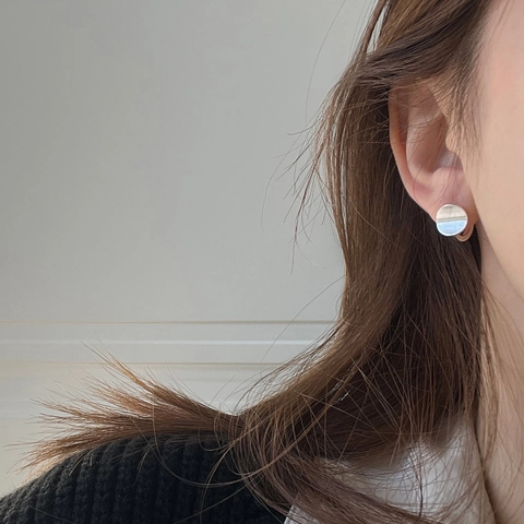 Minimalist Round Brushed Hoop Earrings With 925 Sterling Silver Earring Post Geometric Jewelry For Women