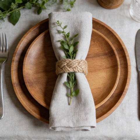 Hand Woven Napkin Rings Natural Hemp Rope Braided Rustic Farmhouse Style For Wedding Dinner Party Table Decoration
