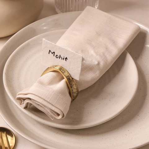 Vintage Gold Hammered Zinc Alloy Triangular Napkin Rings Place Card Holders For Wedding Dining Table Decoration