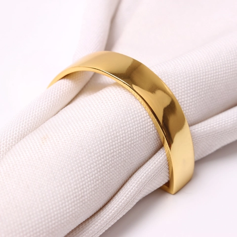 Portatovaglioli in Metallo a Forma di D Lega di Zinco Oro Argento Decorazione Tavola per Matrimonio Banchetto Festa Accessori