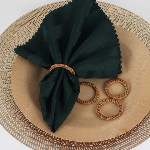 Ronds De Serviette En Rotin Tissé À La Main Naturel Rustique Décoratif Pour Table À Manger Mariage Fête Restaurant Style