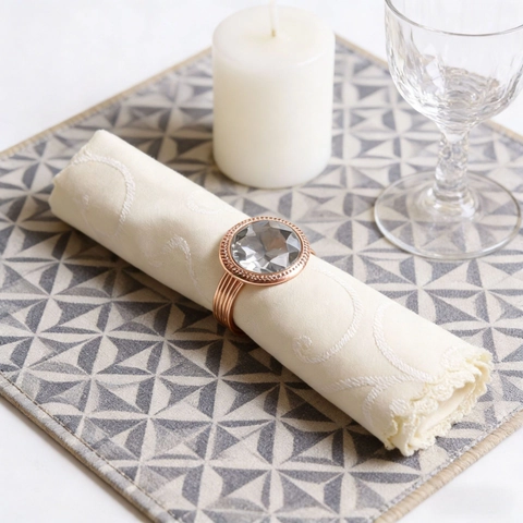 Metal Napkin Rings With Large Crystal Rhinestone Inlaid Woven Design For Wedding Banquet Table Decoration Gold Silver