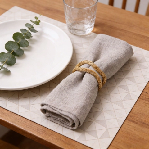 Metal Mesh Woven Napkin Rings Gold Elastic Buckle Holder For Dining Table Decoration Banquet Wedding Party Modern Elegant
