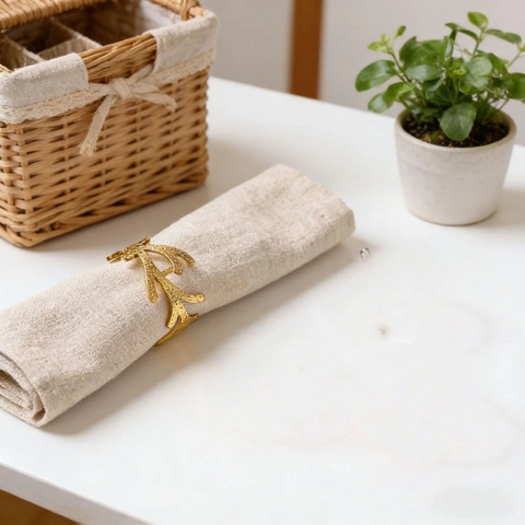 Coral Branch Zinc Alloy Napkin Rings Metal Napkin Buckles For Wedding Dining Table Decoration Elegant Tabletop Accessory