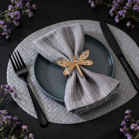 Dragonfly Napkin Rings Gold Alloy Metal Hollow Wing Design For Hotel Wedding Party Dining Table Decoration Luxury Elegant