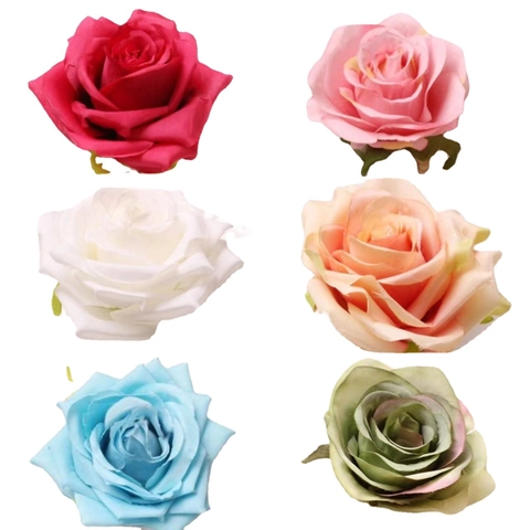 Portatovaglioli Con Rose Artificiali Fatti A Mano Fiori Di Raso Fibbie In Rattan Per Matrimonio Banchetto Hotel Arredo