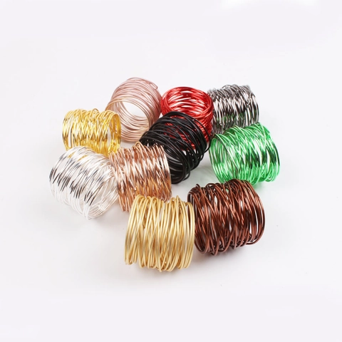 Ronds De Serviette En Fil Métallique Boucles Design Spirale Pour Décoration Table Fête Dîner Style Industriel Moderne