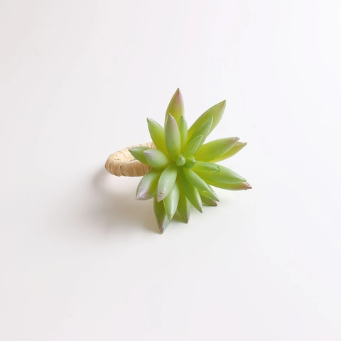Kunstmatige Vetplanten Servetringen Pastorale Stijl Plastic Groene Plantenhouders Voor Tafeldecoratie Bruiloft Hotel