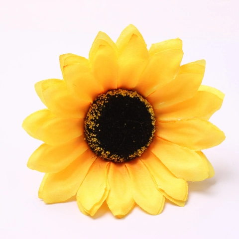Ronds de Serviette Tournesol Artificiels en Tissu Jaune Avec Corde de Chanvre pour Mariage Fête Décoration de Table