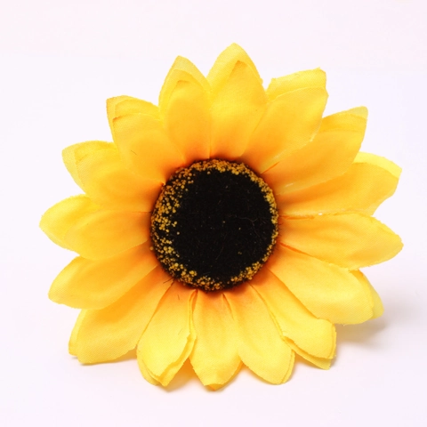 Ronds de Serviette Tournesol Artificiels en Tissu Jaune Avec Corde de Chanvre pour Mariage Fête Décoration de Table